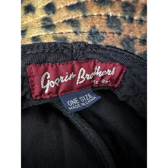 Goorin Bros Leopard Bucket Hat Faux Fur EUC Animal Print AOP Chic Vogue Brown - Picture 4 of 7